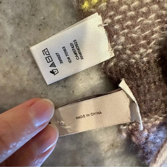 Ann Taylor Loft Plaid Knit Scarf Multicolor Fringe Trim Neck Warmer - Picture 7 of 8